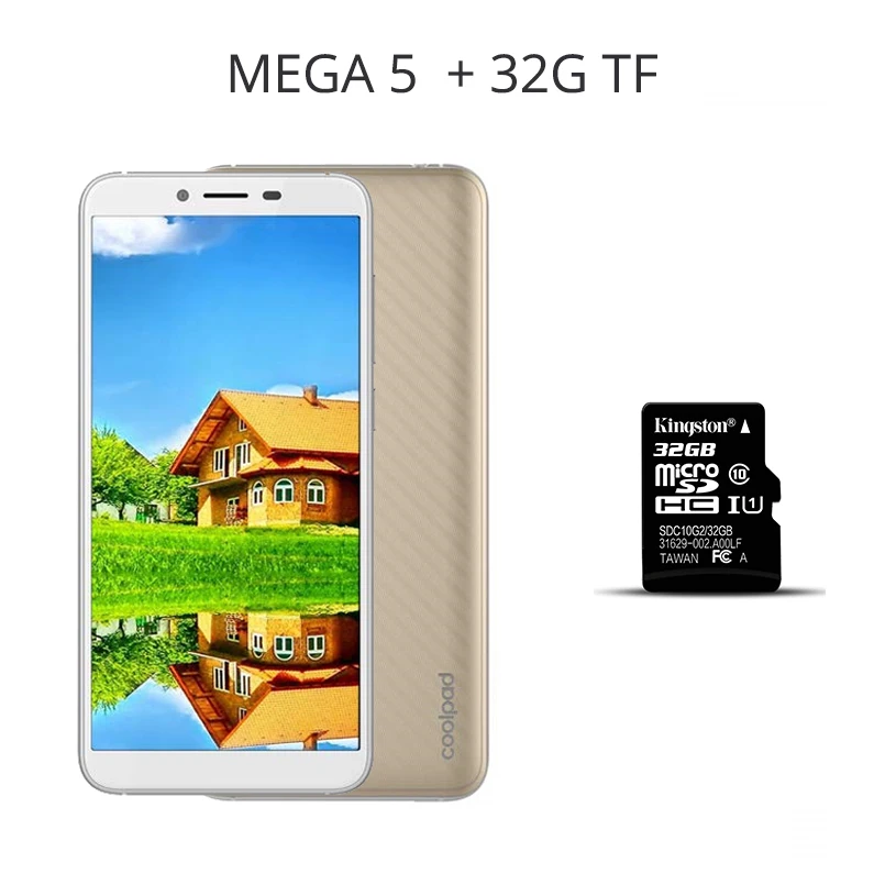 COOLPAD мега 5 4 аппарат не привязан к оператору сотовой связи смартфон 5,7 дюймов 3 Гб оперативной памяти, 32 Гб встроенной памяти, уход за кожей лица разблокировка отпечатком пальца 13,0+ 5,0 Мп Android 8,1 3000 мАч мобильного телефона из закаленного стекла - Цвет: With 32G TF