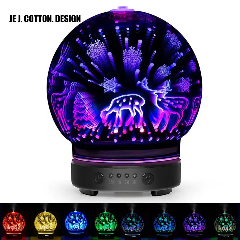 

3D Air Humidifier Ultrasonic Humidifiers with Led Lights Aroma Diffuser Essential Oil Diffuser Aromatherapy Humidifier for Home