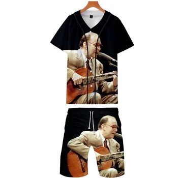 

Joao Gilberto Authoritative Brazilian musician Harajuku New 3D Streetwear Baseball Tee+shorts Summer Men's two piece set