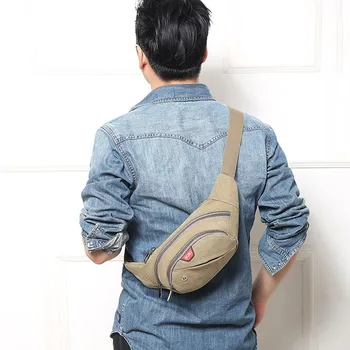 

Men Canvas Waist Bags Waterproof Multifunctional Adjustable Belt Chest Bag Small Money Purse Best Sale-WT