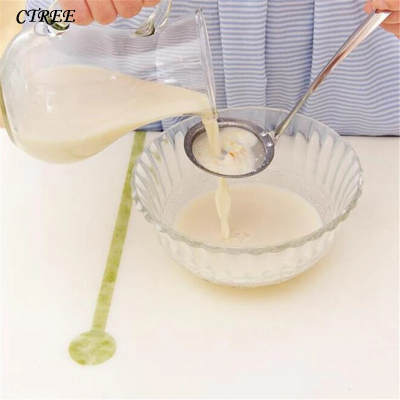 

CTREE 1 Pcs Stainless Steel Fine Mesh Strainer Colander Flour Sieve Handle Juice Tea Strainer Kitchen Cooking Tools Utensil C455