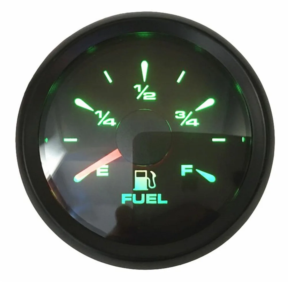 

1pc New Style 0-190ohm Pointer Fuel Level Gauges 52mm LCD Waterproof Fuel Level Meters 240-33ohm Stainless Steel 316L Bezel
