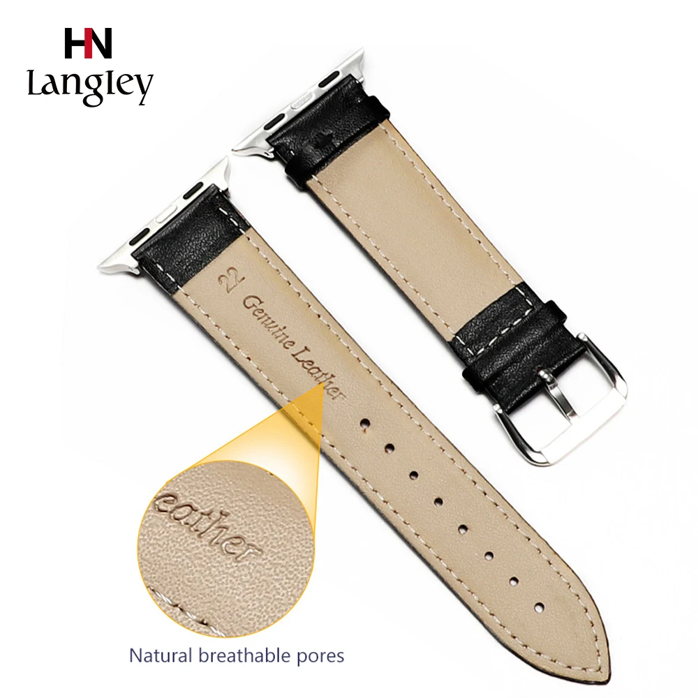

Watches Accessories Smart Watch Bands For Apple Watch3/4 Straps First layer cowhide leather pin buckle Watchbands 38/40 42/44mm