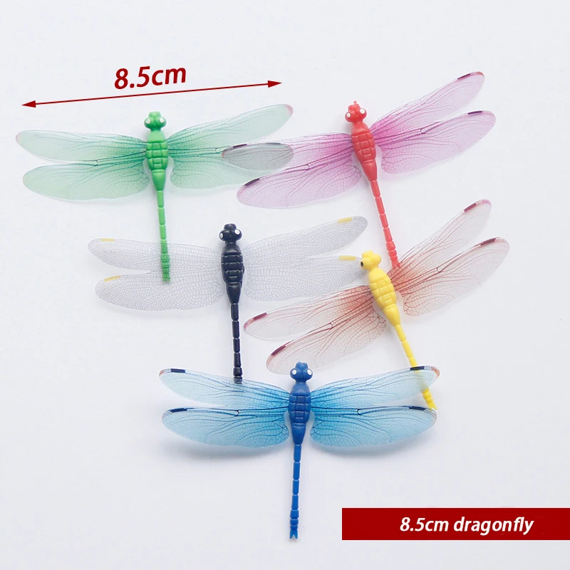 

10PCS/Lot Artificial Dragonfly Garden Decorations Simulation Dragonfly Stakes Yard Plant Lawn Decor Fake Butterefly Random Color