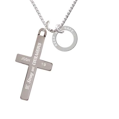 Keep Her Safe Eternity Ring - Strong and Courageous - Cross Necklace (1)