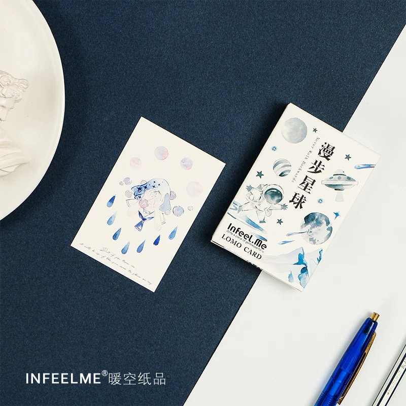 

Planet 28Pcs\LOMO Card DIY Cute Creative Fun Greeting Card Blank Message Card Mini Postcard Student Stationery Office Supplies