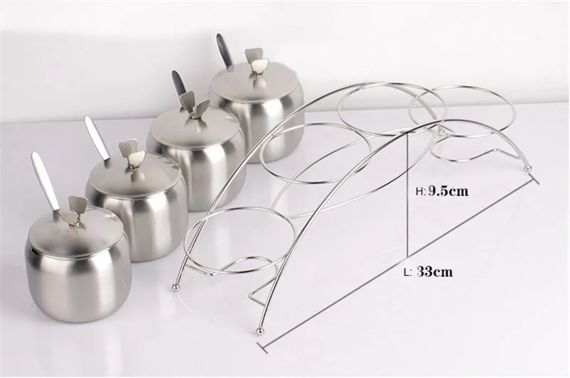 XMT-HOME из нержавеющей стали, сахарница, контейнеры для приправ, контейнеры для соли, специй, канистра с крышкой, ложки, стеллажи для кухни