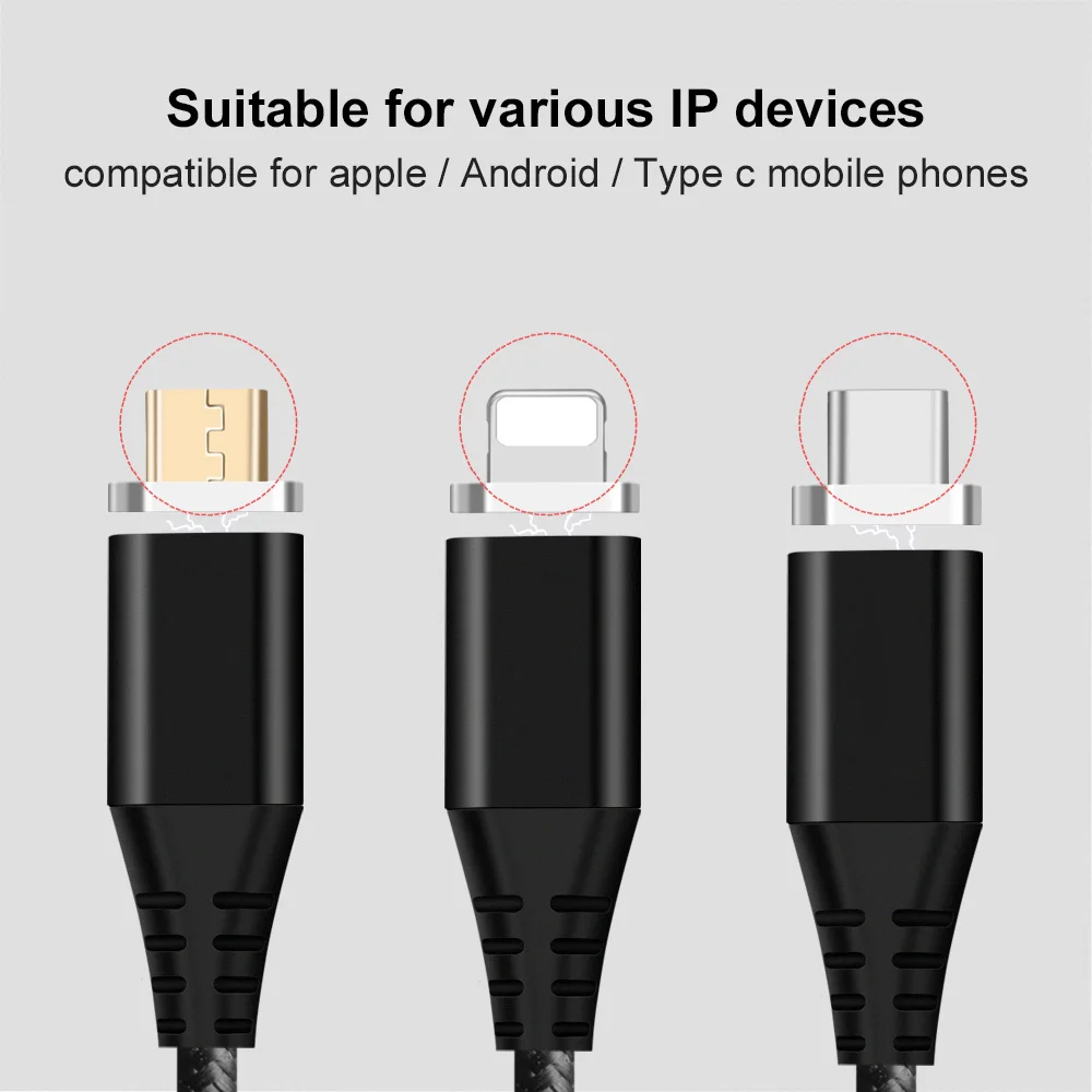 Магнитный кабель Olaf Micro usb type C адаптер быстрой зарядки для телефона магнитное