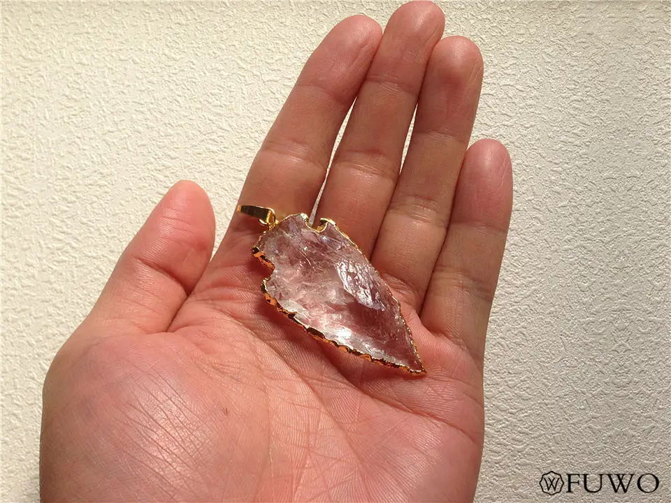 Natural Crystal Quartz Arrow Pendant 10