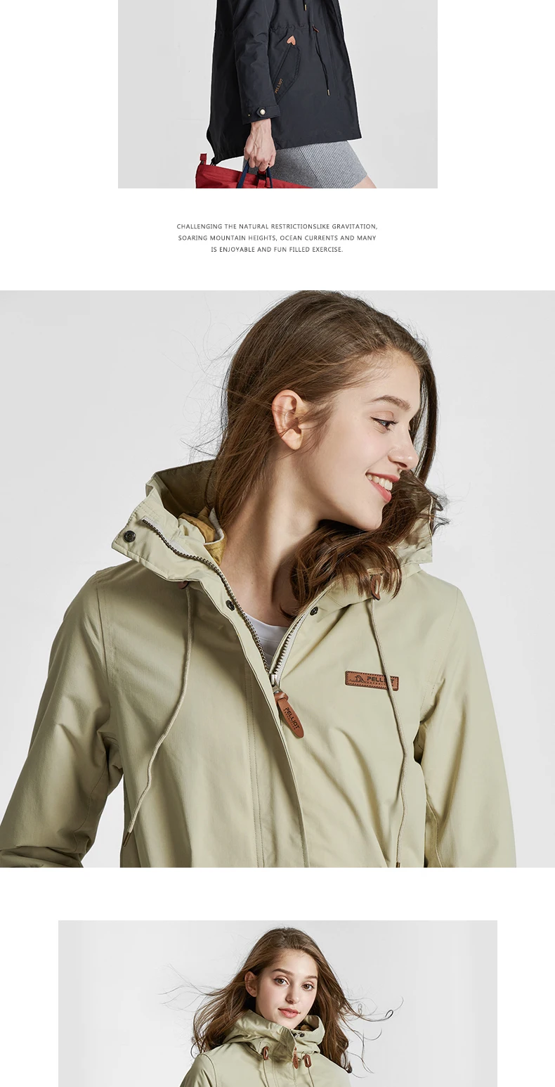 PELLIOT, Тренч, женская уличная куртка, три в одном, утолщенная флисовая одежда из двух предметов, походная одежда, Женская ветрозащитная куртка