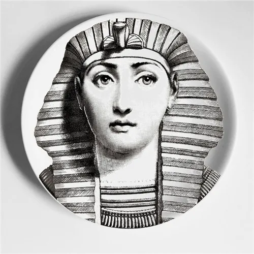 Горячая Красота иллюстрация Fornasetti тарелки настенные подвесные декоративные ремесленные блюда дома/отеля/бара/образца комнаты фон тарелка - Цвет: 21