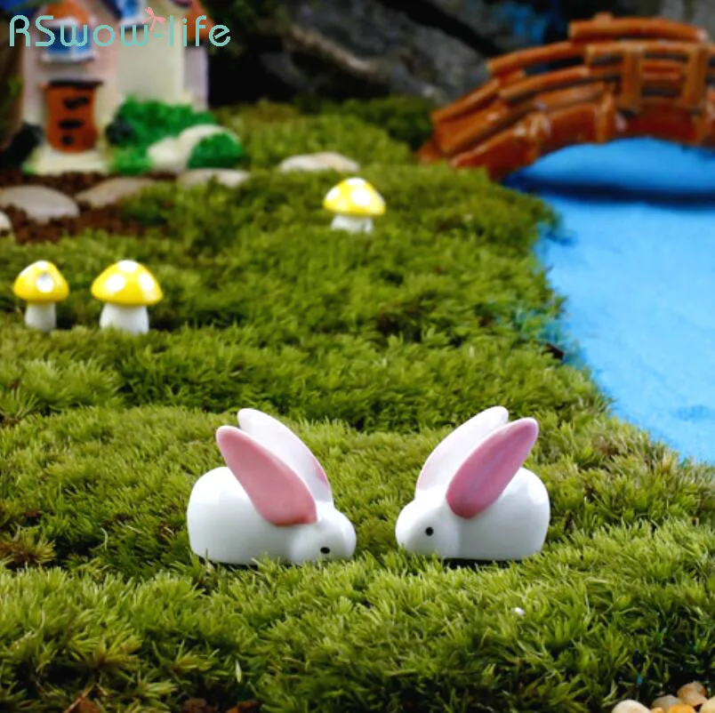 

Children's Desktop Small Ornaments Rabbit Miniature Decoration DIY Micro-landscape Resin Crafts Ornaments
