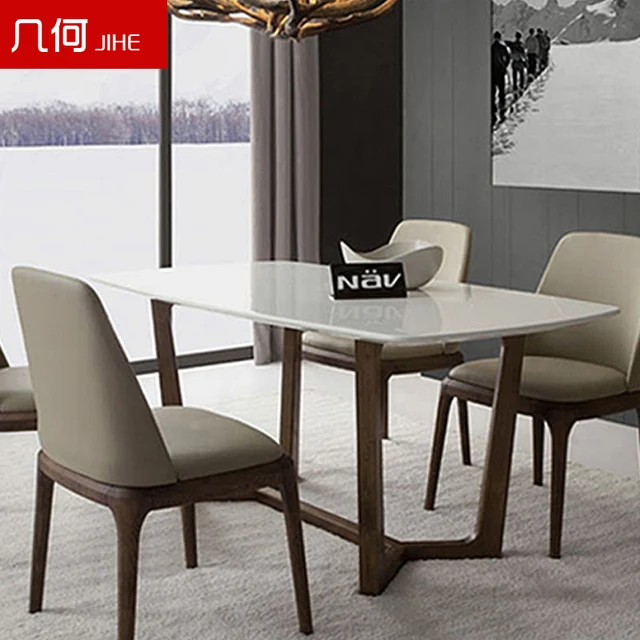 Nordic Ikea Creative Wood Marble Dining Table Dinette Combination Of Nordic Ikea Creative Wood Marble Dining Table Dinette Combination Of Small Size Rectangular Model House Custom