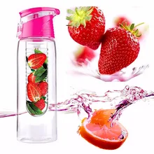800ML Fashion Flesh Fruit infuser infusing Water Bottle Sports Fitness Health Lemon Juice Make Bottle Cycling Camping Cup