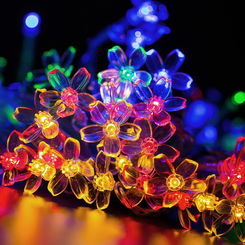 Вишня в цвету цветок Гирлянда светодиодный струнные лампы RGB светодиодная