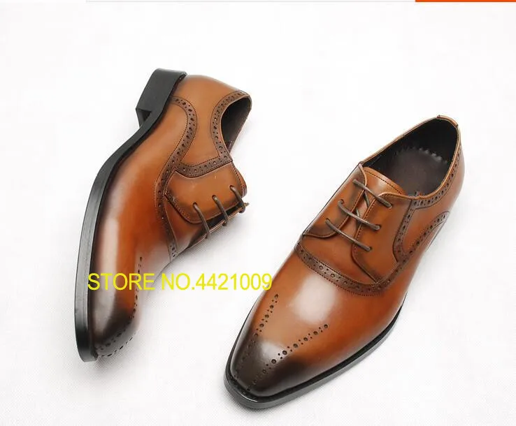

Autumn New Mens Carved Retro Italian Leather Fashion Oxfords Shoes Wedding Party Dress Tuxedo Suits Oxfords Shoes Sapatos