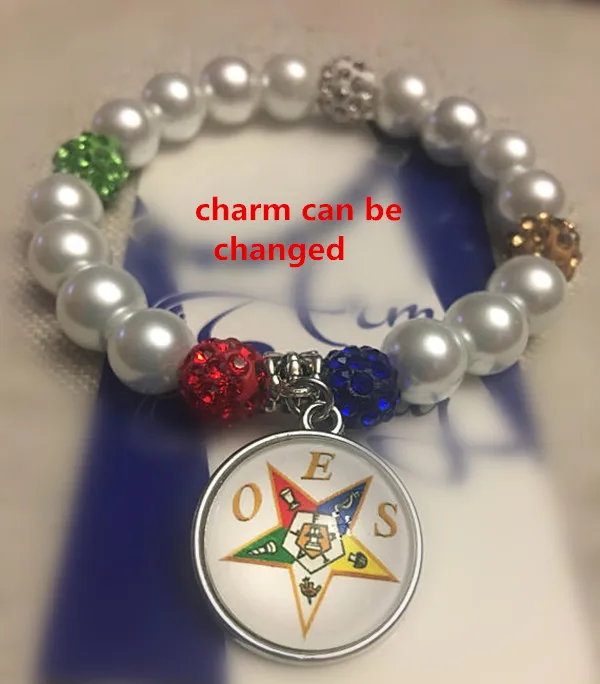

New high OES steel charm pearl bracelet with clay stone beads DIY handmade elastic customized gift jewelry available.OGL105.1pcs