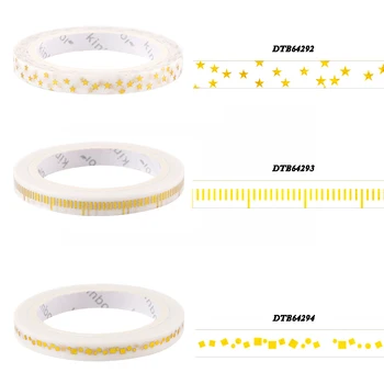 

3 pcs/lot 5mm*7m Bronzing Ruler Square Star DIY Decorative Notebook Children's Masking Tape Washi Tapes Scrapbooking Stickers