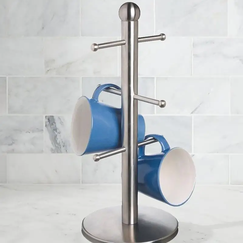  Stainless Steel Tree Shape Mug Rack Tree Tea Cup Storage Holder Stand Home Kitchen Mug Hanging Disp