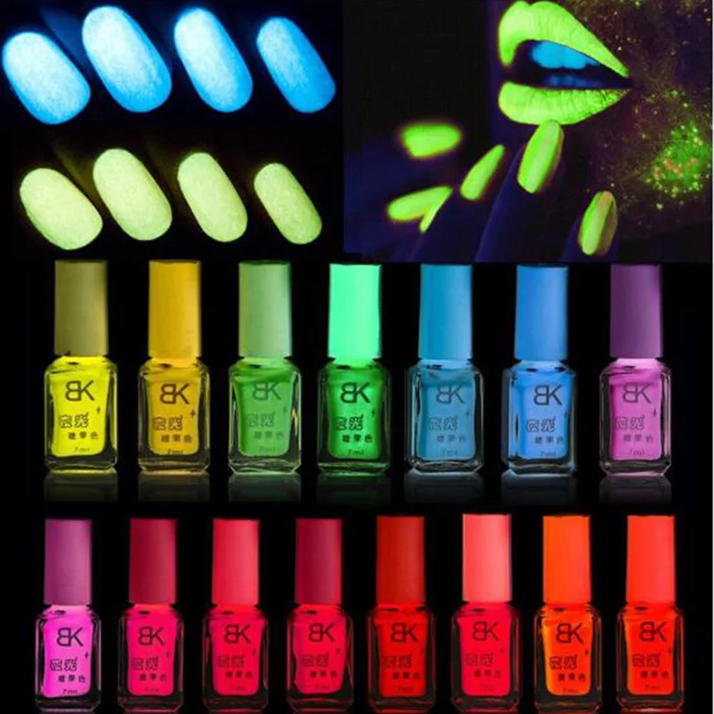 Original BK 1pcs glow in the dark paint luminous Nail Polish candy nail
