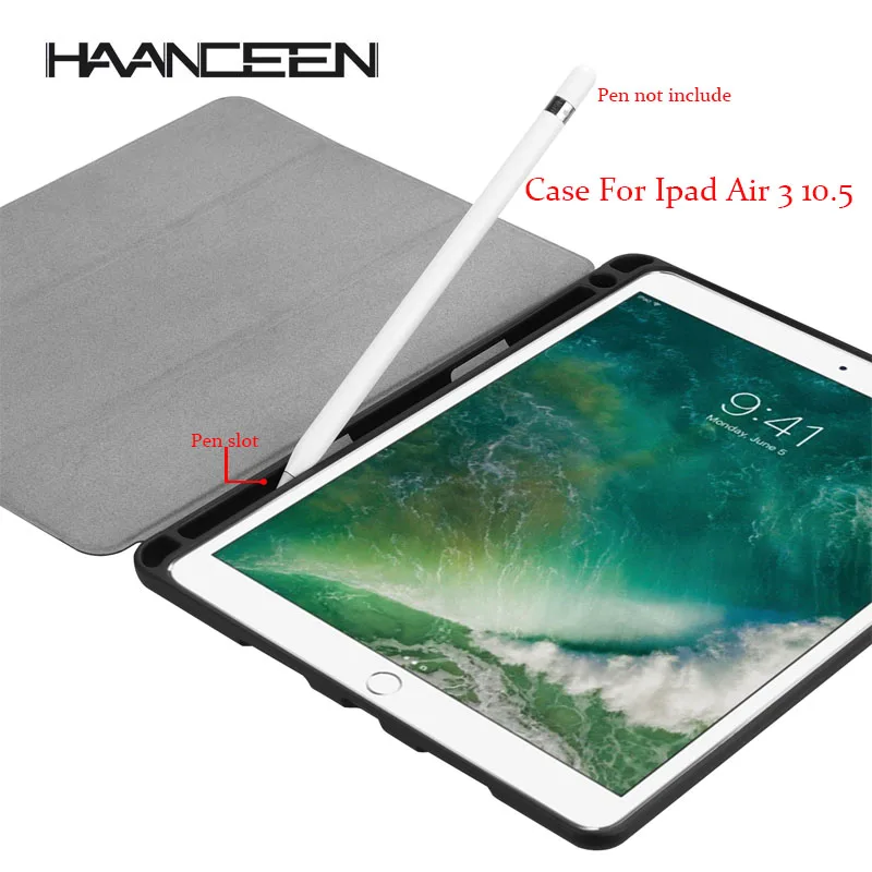 Чехол для iPad Air 3 10 5 2019/Pro умный чехол сна Pro 10. держатель ручки Флип кожаный