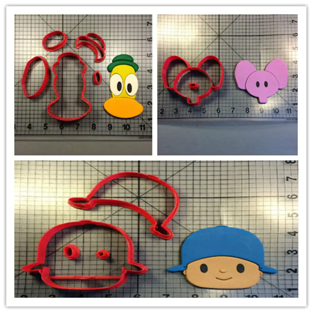 

Custom Made 3D Printed Pocoyo Elly Face Pato Cartoon Children TV Character Cookie Cutters