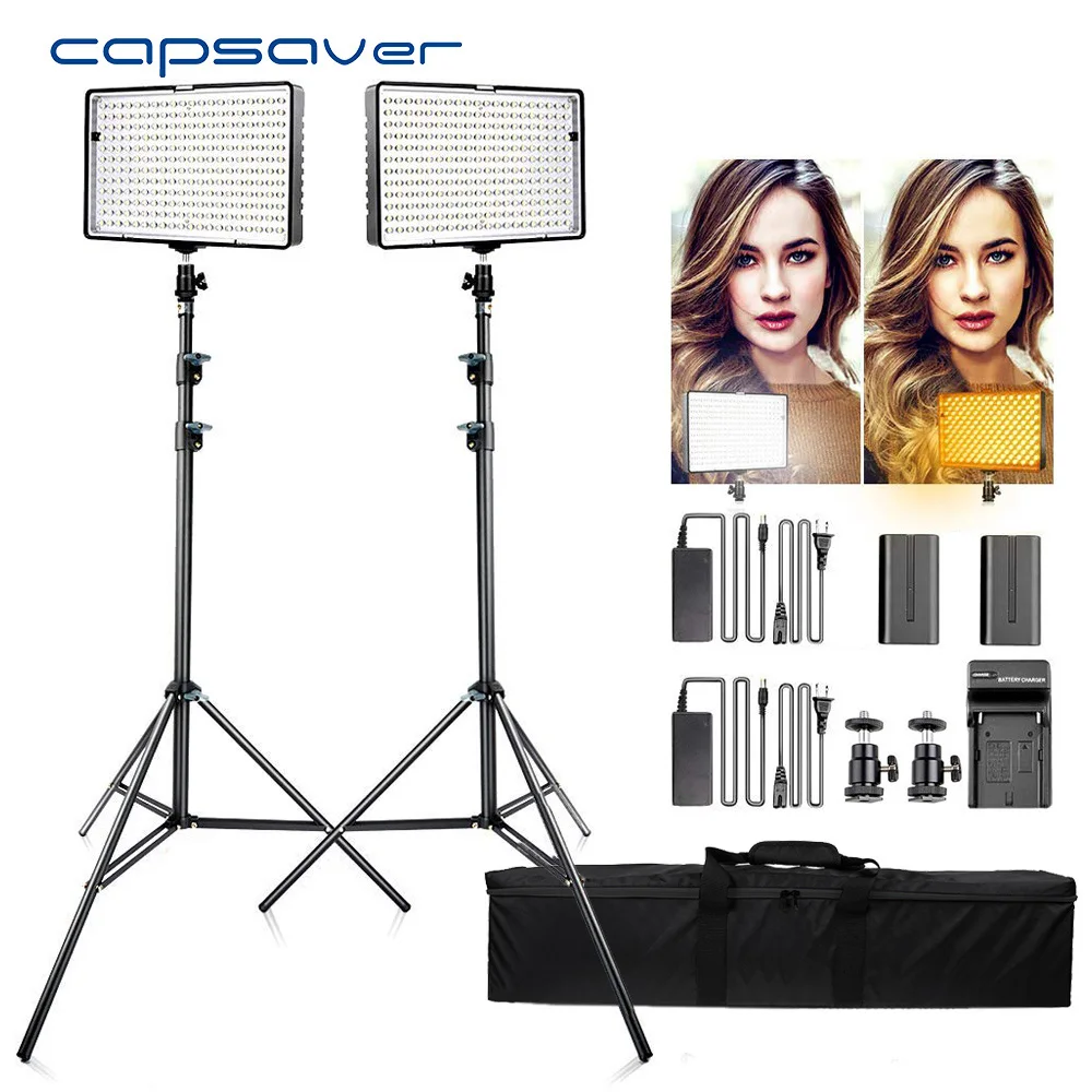 Capsaver TL-240S 2 комплекта светодиодный светильник для видеосъемки светильник ing 5600K CRI93 240 светодиодный s светодиодный панельный светильник s для видеостудии