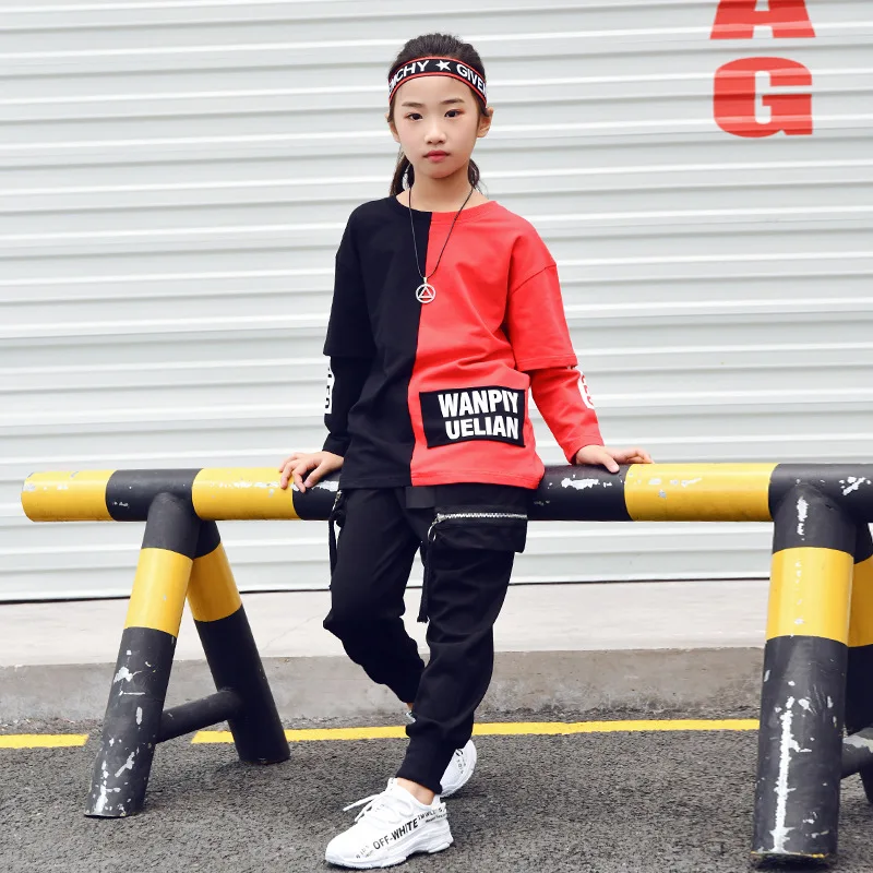 Buy Children Ballroom Dance Clothes for Girls Boys Performance Show Short T Shirt Jogger Pants Jazz Kid Hip Hop Dancing Costume