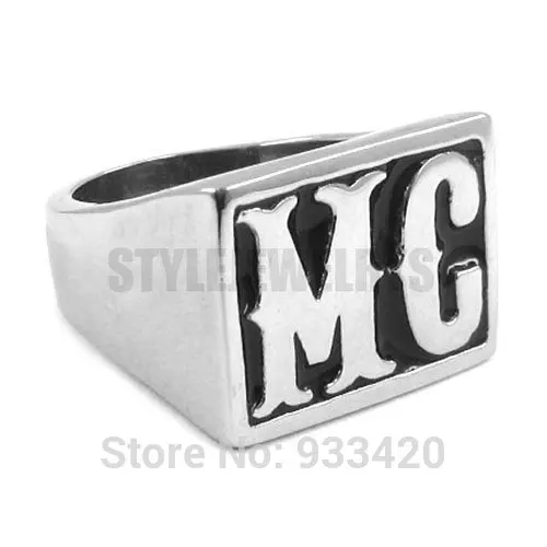 Мотоциклов MC кольцо из нержавеющей стали ювелирные изделия панк Мотор Байкер мужские кольца 257B - Цвет основного камня: Silver