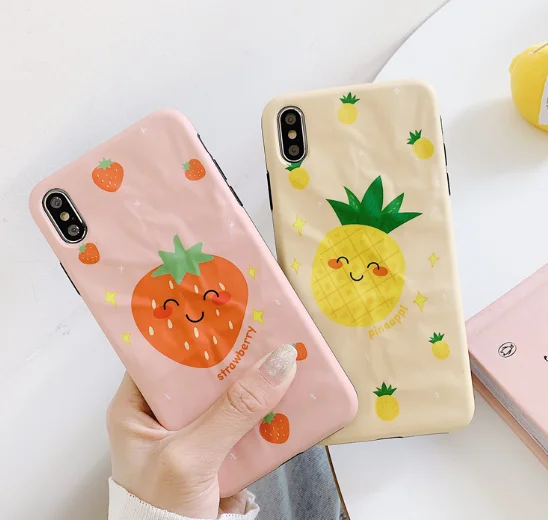 

Gimfun Cute Avocado Fold Pineapple Phone Case for Iphone X XR XS MAX Tpu Cover for Iphone 6S 6 7 8 Plus Strawberry Fundas