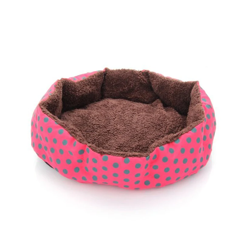 

Red Color Dot Pattern Pet Bed Dog Puppy Cat Soft Cotton Fleece Warm Nest House Mat