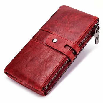 

Brand Designer Women Clutch 2019 Fashion Wallets Cowhide Leather Female Long Wallet Women Zipper Purse Coin Purse For iPhone X
