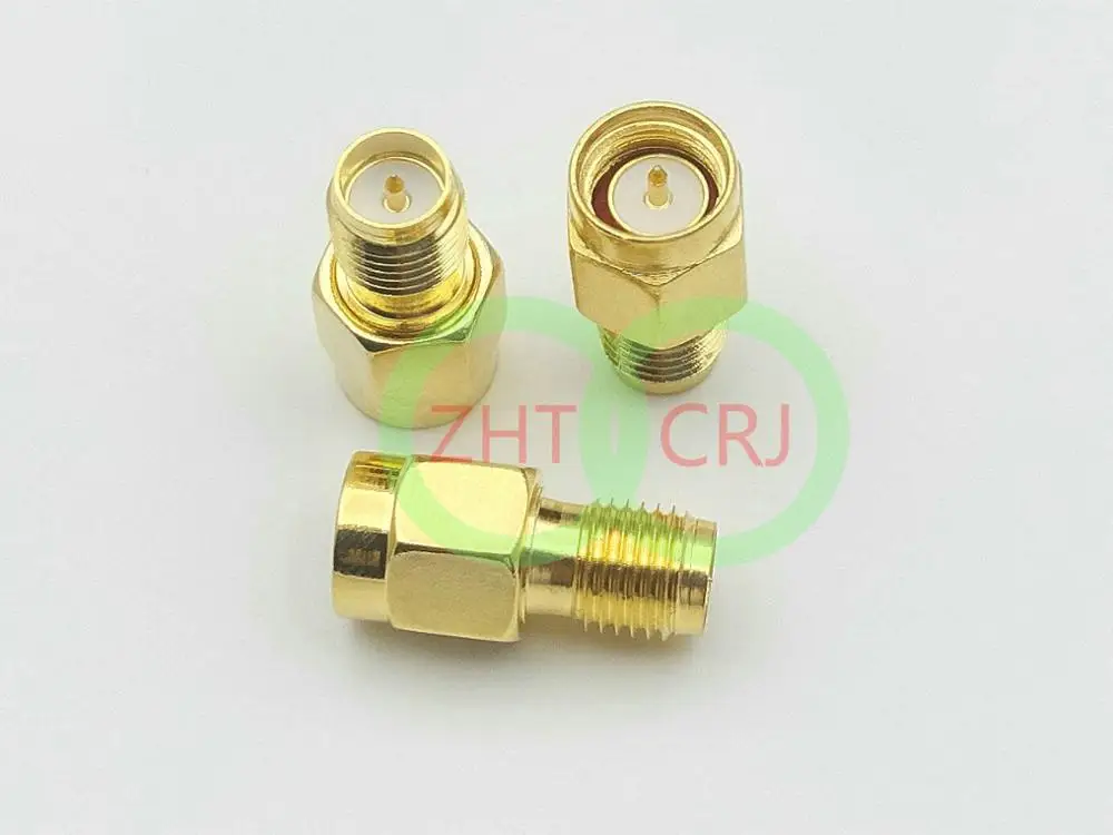 100PCS Gold plate SMA male plug to RP-SMA female plug RF coaxial connector