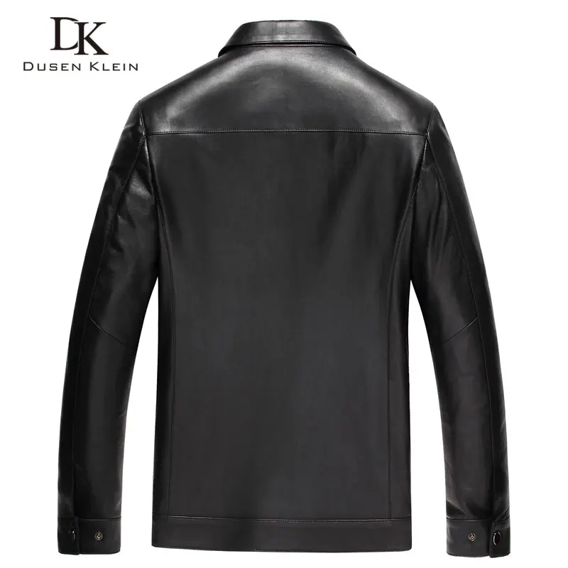 Мужская приталенная куртка из натуральной овечьей кожи в деловом стиле|coat for