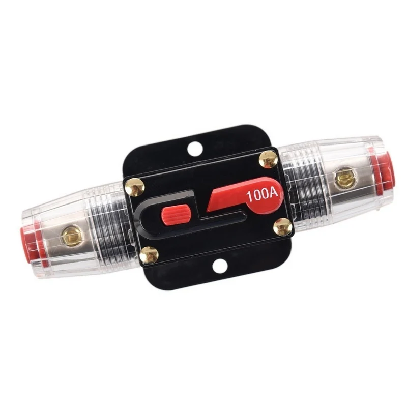 

100A Car Audio System Circuit Breaker Reset Fuse Inverter Auto Protection Stereo Switch Fuse Holders Inline DXY88
