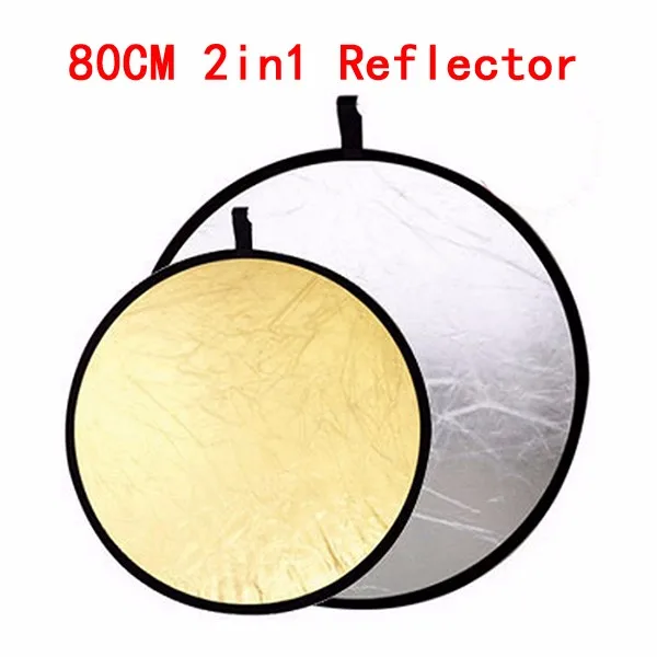 Free-Shipping-Photography-Studio-Flash-2-in-1-80cm-Light-Reflector-golden-Sliver