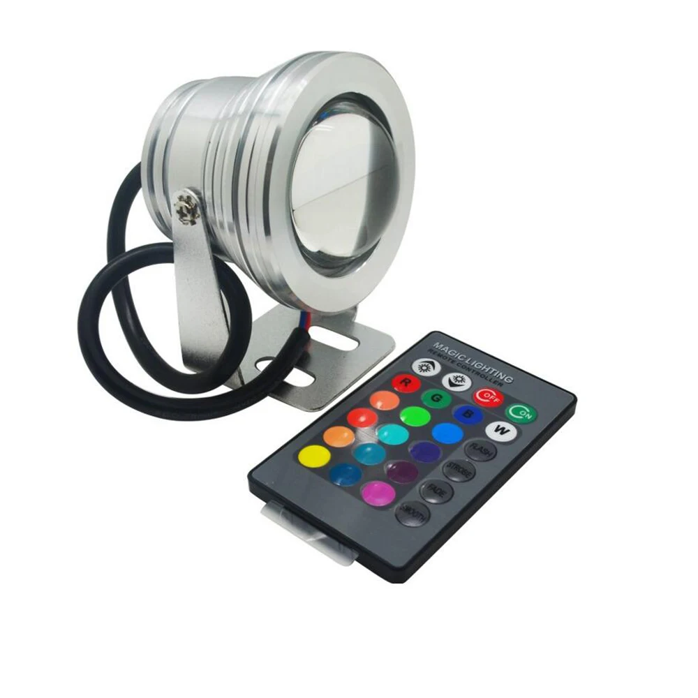 Waterproof 10W RGB 12V LED Underwater Light Fishing lamp1000LM Led