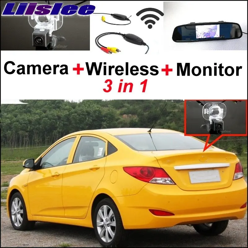

Liislee 3 in 1 Wireless Receiver + Mirror Monitor Easy Parking System For Hyundai Santa Fe 2000~2012 Special Rear View Camera