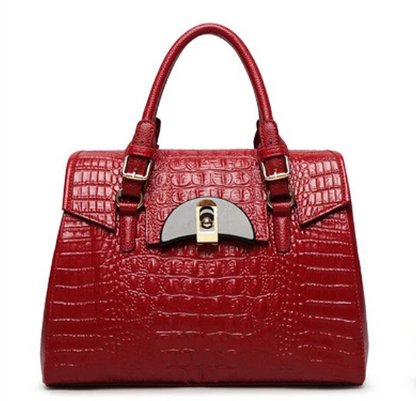Authentic 100 Genuine Leather Women Crocodile Bag Women Croco Handbag