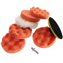 125 мм 5 дюймов 8 шт./компл. стайлинга автомобилей Подушечка для полирования высокого полная Полировочная накладка+ сверло адаптер M10 для авто для автомойки, очистки ящик для инструментов