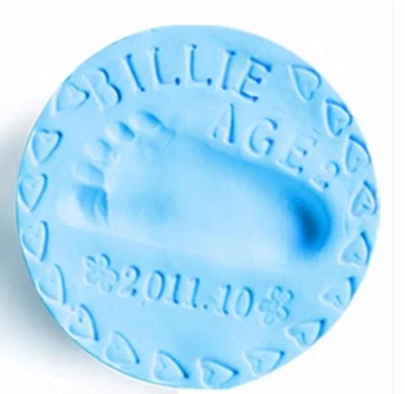 Сделай Сам игрушки лапа печать коврик Детские руки ноги производители мягкая глина 3D отпечаток пальца производители отпечаток наборы родитель-ребенок чернильный коврик сувениры - Цвет: Синий
