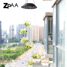 ZPAA Милая пчела Солнечная энергия Светодиодная лампа «Музыка Ветра» светильник изменение цвета для дома сада дня рождения свадьбы рождественской вечеринки украшения