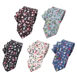 Удобные очаровательные Для мужчин Цветочный горошек галстук хлопок узкий и узкие Повседневная Удобная хлопковая куртка Галстуки для