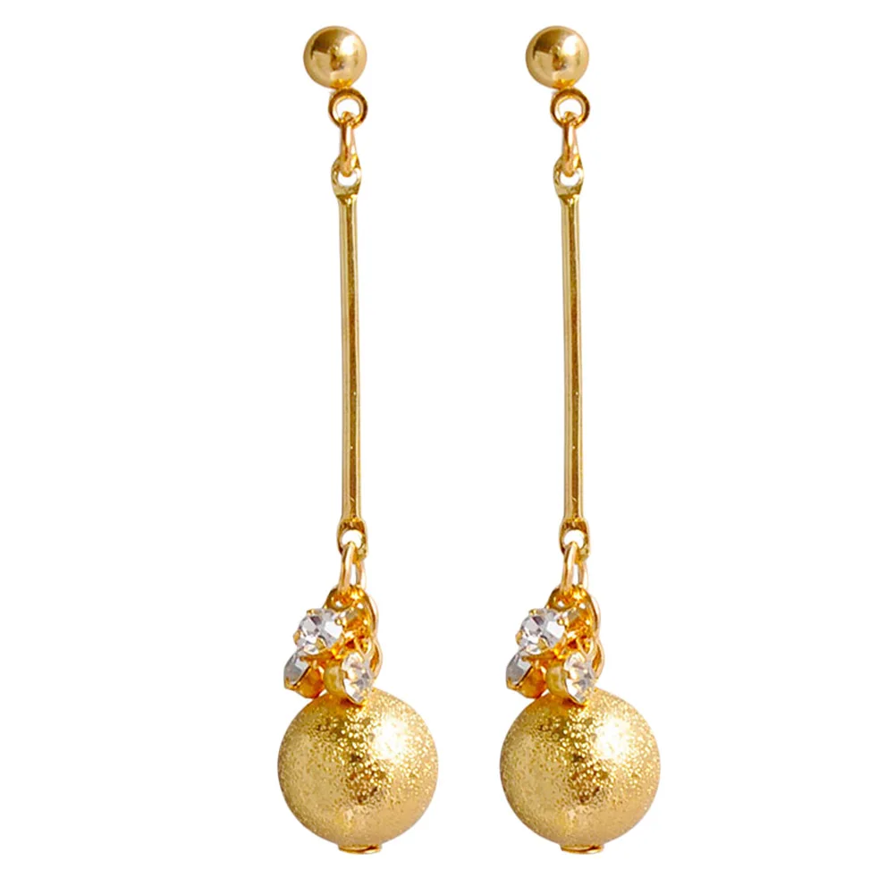 2017 Simple Round Gold Color Ball Long Disc Hanging Drop Dangle