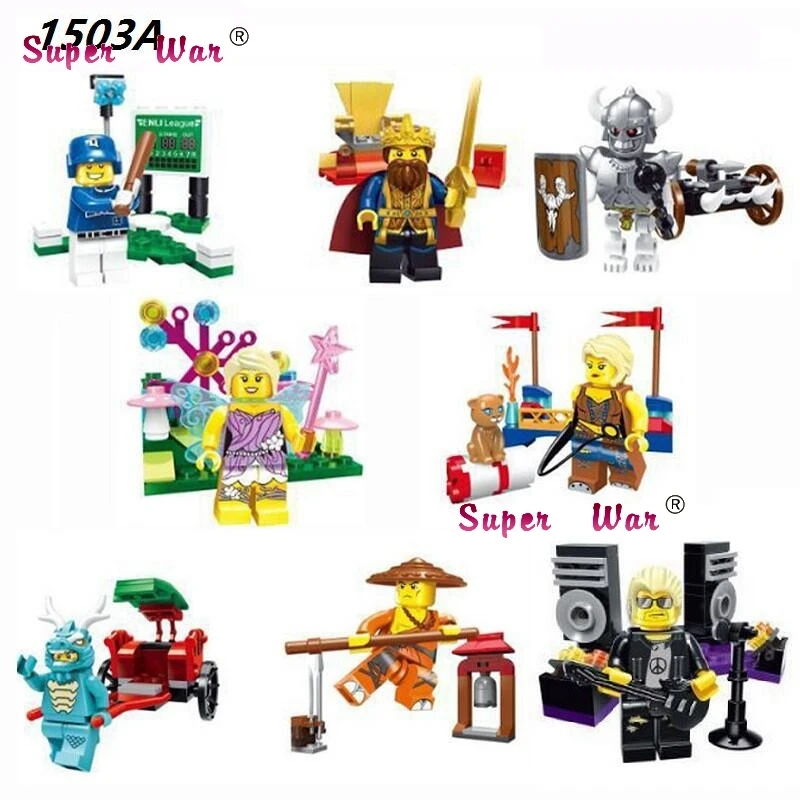8pcs Star wars super hero marvel dc King Knight baseball Series Collection models kits building blocks