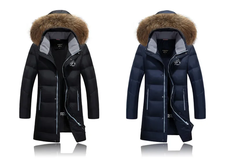 Мужская зимняя куртка размера плюс 6XL, высокое качество, утолщенная куртка на белом утином пуху, Мужская парка со съемным капюшоном, верхняя одежда, пальто FYY072