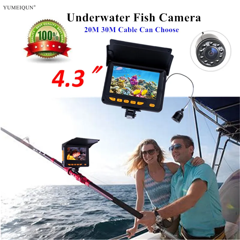 Fish Camera Underwater Fishing Video Camera 4.3Color HD Monitor 8pcs  Infrared LED 20M 30M Professional Fish Finder Ice Fishing - AliExpress