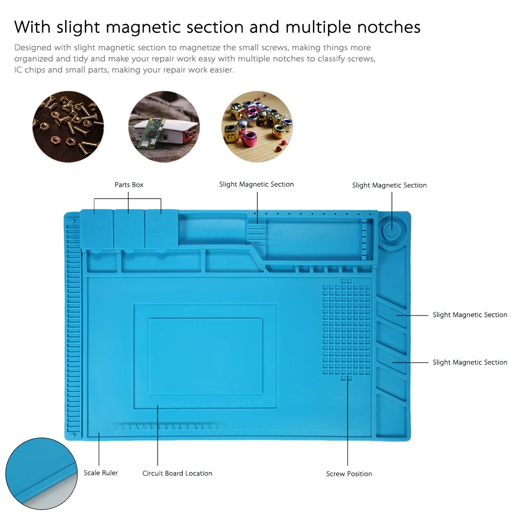 S-160 Магнитный термостойкий паяльный коврик силиконовый паяльная станция изоляционный коврик ремонт инструментов обслуживание платформы