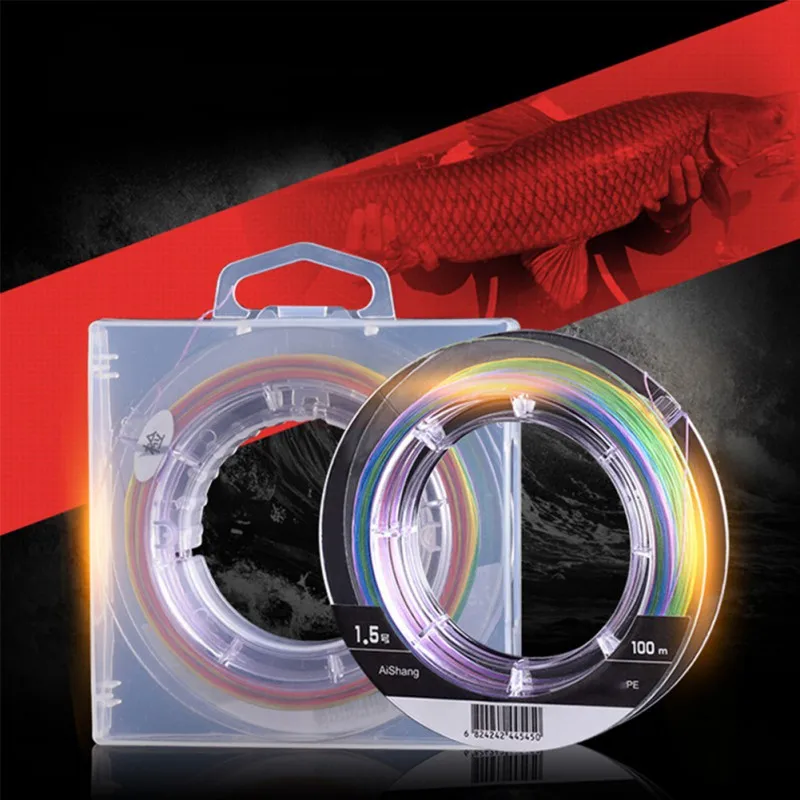 

100M 8 Stands Super Power Multicolored Braided Fishing Line Stands Carp Pike 2019 Great Shock Strength Fishing Line