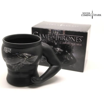

New Personality Game Of Thrones Wolf Muscle Male Coffee Ceramics Cup Drink Mug Winter Coming Stark Ice Dragon Business Gift Box